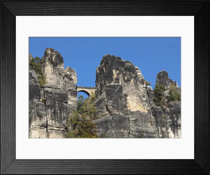 Framed Print : Bastei Bridge, Elbsandstein Mountains, Saxony Switzerland National Park, Saxony, Germany Framed Print : Bastei Bridge, Elbsandstein Mountains, Saxony Switzerland National Park, Saxony, Germany