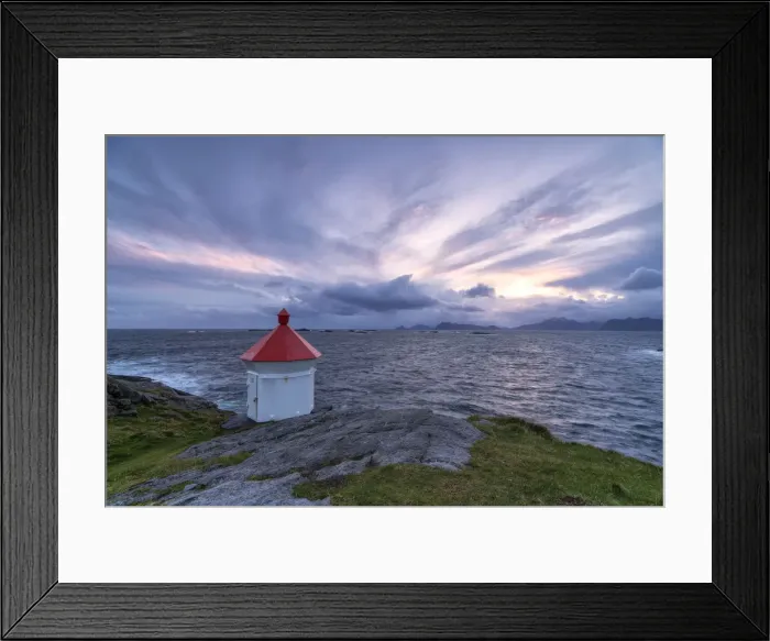 Framed Print : Lighthouse of Henningsvaer, Nordland county, Lofoten Islands, Norway Framed Print : Lighthouse of Henningsvaer, Nordland county, Lofoten Islands, Norway