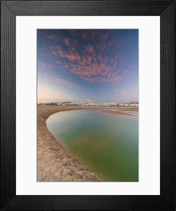 Framed Print : Sunset above the ocean and coastal town of Conil de la Frontera, Costa de la Luz Framed Print : Sunset above the ocean and coastal town of Conil de la Frontera, Costa de la Luz