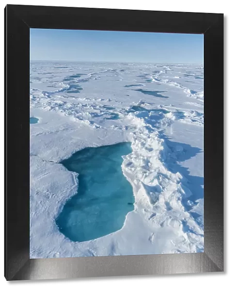 Blue ice in little ponds, North Pole, Arctic