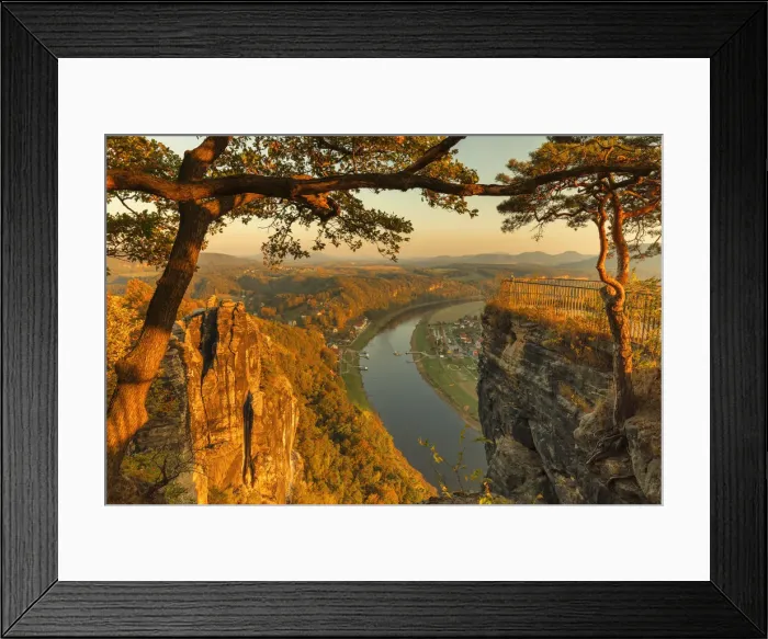 Framed Print : View from Bastei Rock Formation to Elbe River, Elbsandstein Mountains, Saxony Switzerland Framed Print : View from Bastei Rock Formation to Elbe River, Elbsandstein Mountains, Saxony Switzerland