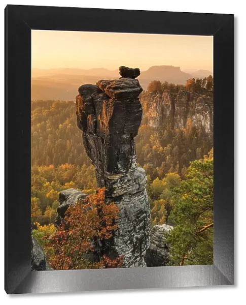 Wehlnadel Rock and Bastei Rocks, Elbsandstein Mountains, Saxony Switzerland National Park