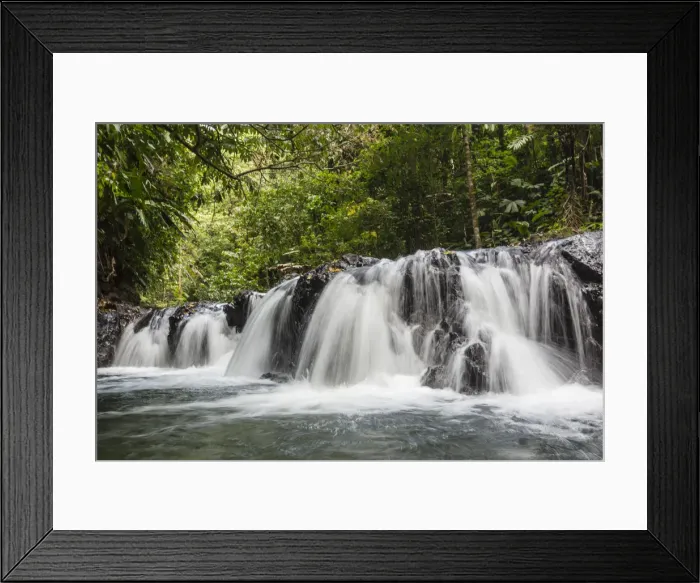 Framed Print : Slow motion blur of waterfall in Corcovado National Park, Osa Peninsula, Costa Rica Framed Print : Slow motion blur of waterfall in Corcovado National Park, Osa Peninsula, Costa Rica