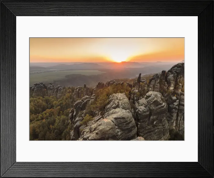 Framed Print : Schrammsteine Rocks at sunset, Elbsandstein Mountains, Saxony Switzerland National Park Framed Print : Schrammsteine Rocks at sunset, Elbsandstein Mountains, Saxony Switzerland National Park