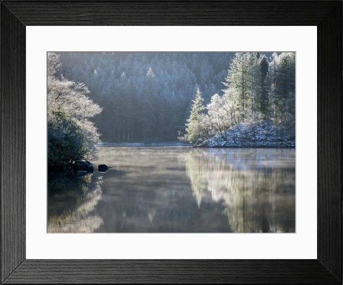 Framed Print : A hoar frost and transient mist over Loch Ard in the Loch Lomond and the Trossachs Framed Print : A hoar frost and transient mist over Loch Ard in the Loch Lomond and the Trossachs