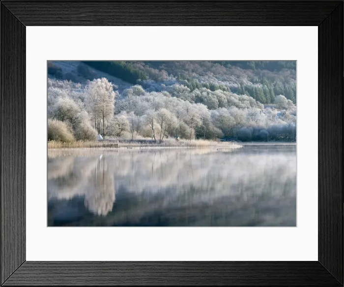 Framed Print : Loch Ard partially frozen over and a hoar frost around Aberfoyle in the Loch Lomond Framed Print : Loch Ard partially frozen over and a hoar frost around Aberfoyle in the Loch Lomond