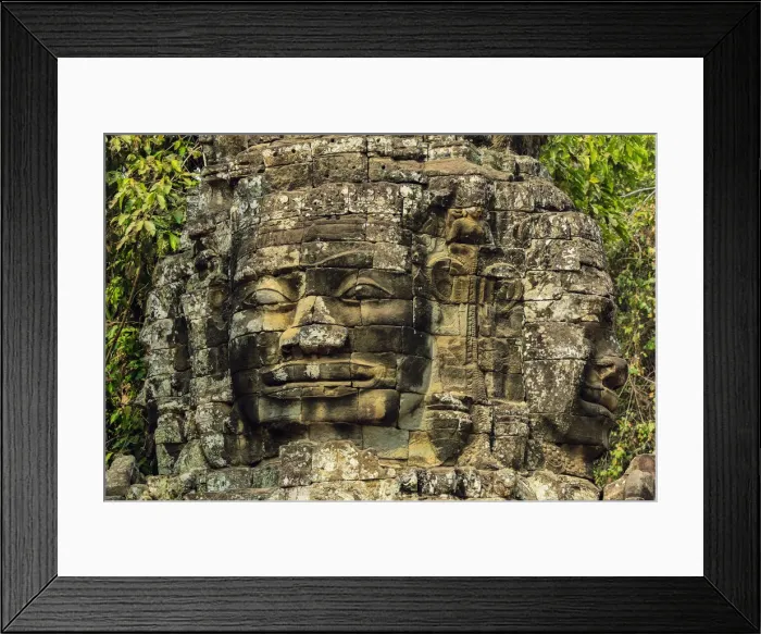 Framed Print : Two of four carved faces on gopura entrance way to the 12th century Banteay Kdei Framed Print : Two of four carved faces on gopura entrance way to the 12th century Banteay Kdei