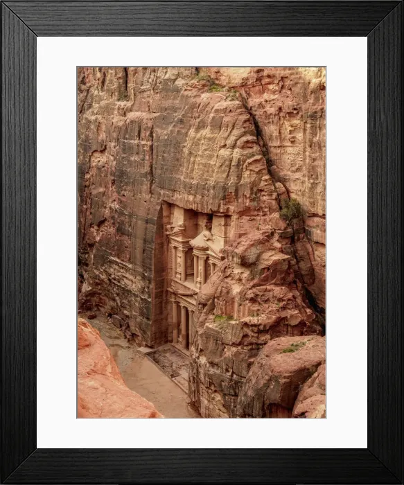 Framed Print : The Treasury, Al-Khazneh, elevated view, Petra, UNESCO World Heritage Site, Ma an Framed Print : The Treasury, Al-Khazneh, elevated view, Petra, UNESCO World Heritage Site, Ma an
