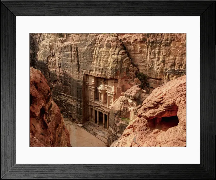Framed Print : The Treasury (Al-Khazneh), elevated view, Petra, UNESCO World Heritage Site, Ma an Framed Print : The Treasury (Al-Khazneh), elevated view, Petra, UNESCO World Heritage Site, Ma an