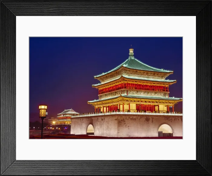 Framed Print : Bell Tower, dating from 14th century rebuilt by the Qing in 1739, Xian, Shaanxi Province Framed Print : Bell Tower, dating from 14th century rebuilt by the Qing in 1739, Xian, Shaanxi Province