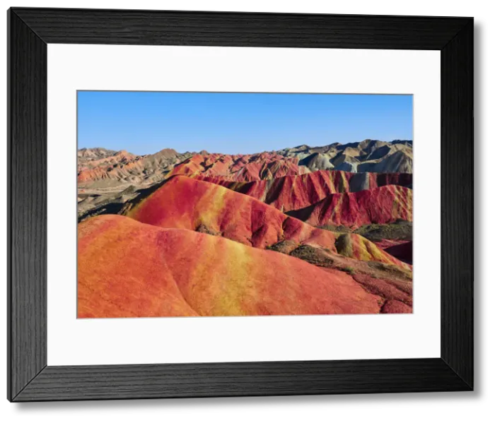Framed Print : Colorful Danxia landform in Zhangye, UNESCO World Heritage Site, Gansu Province, China Framed Print : Colorful Danxia landform in Zhangye, UNESCO World Heritage Site, Gansu Province, China