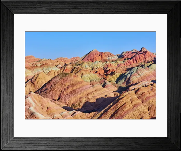 Framed Print : Colorful Danxia landform in Zhangye, UNESCO World Heritage Site, Gansu Province, China Framed Print : Colorful Danxia landform in Zhangye, UNESCO World Heritage Site, Gansu Province, China