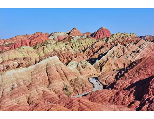 Colorful Danxia landform in Zhangye, UNESCO World Heritage Site, Gansu Province, China