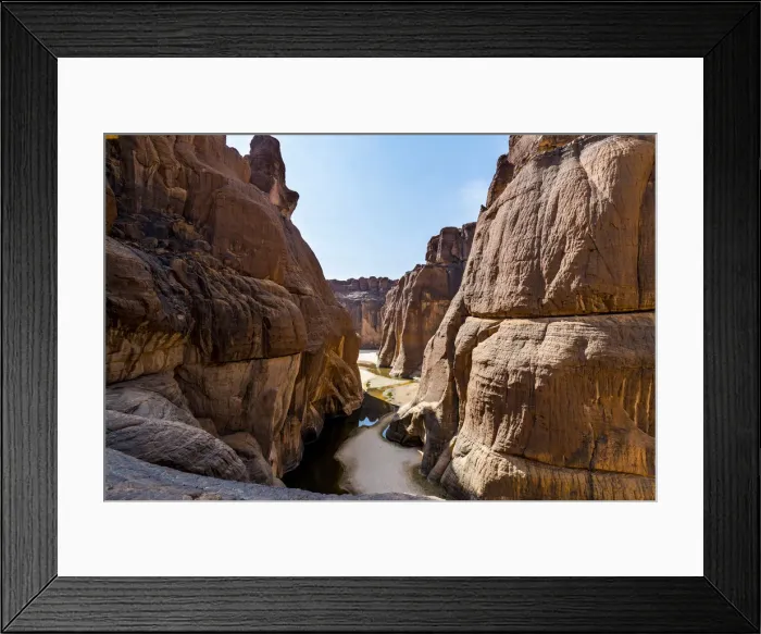 Framed Print : Guelta d Archei waterhole, Ennedi Plateau, UNESCO World Heritage Site, Ennedi region Framed Print : Guelta d Archei waterhole, Ennedi Plateau, UNESCO World Heritage Site, Ennedi region