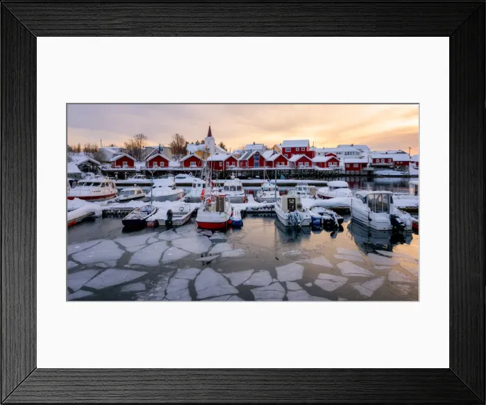 Framed Print : Reine harbour in winter, Lofoten Islands, Nordland, Norway, Europe Framed Print : Reine harbour in winter, Lofoten Islands, Nordland, Norway, Europe