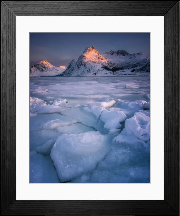 Framed Print : Cracked ice of Flakstadoya lake, Lofoten Islands, Nordland, Norway, Europe Framed Print : Cracked ice of Flakstadoya lake, Lofoten Islands, Nordland, Norway, Europe
