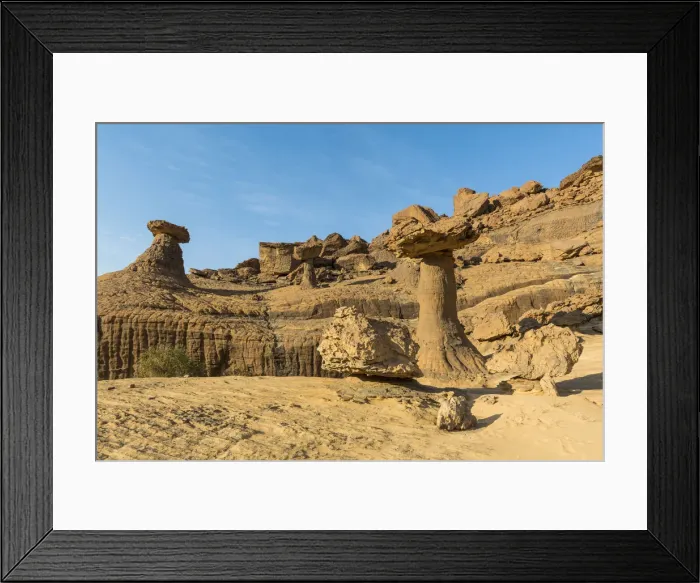 Framed Print : The mushroom rock formations, Ennedi Plateau, UNESCO World Heritage Site, Ennedi region Framed Print : The mushroom rock formations, Ennedi Plateau, UNESCO World Heritage Site, Ennedi region