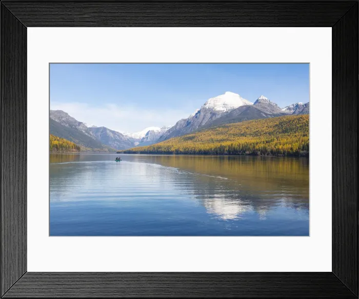 Framed Print : Autumn colours at Bowman Lake, Glacier National Park, Montana, United States of America