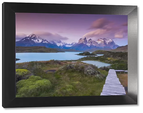 Boardwalks at Lake Pehoe, Torres Del Paine National Park, Patagonia, Chile, South America