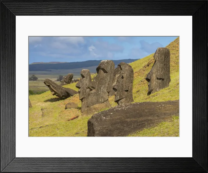 Framed Print : Moai heads of Easter Island, Rapa Nui National Park, UNESCO World Heritage Site Framed Print : Moai heads of Easter Island, Rapa Nui National Park, UNESCO World Heritage Site