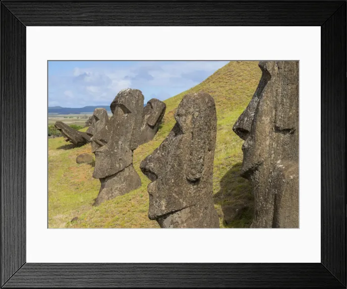 Framed Print : Moai heads of Easter Island, Rapa Nui National Park, UNESCO World Heritage Site Framed Print : Moai heads of Easter Island, Rapa Nui National Park, UNESCO World Heritage Site