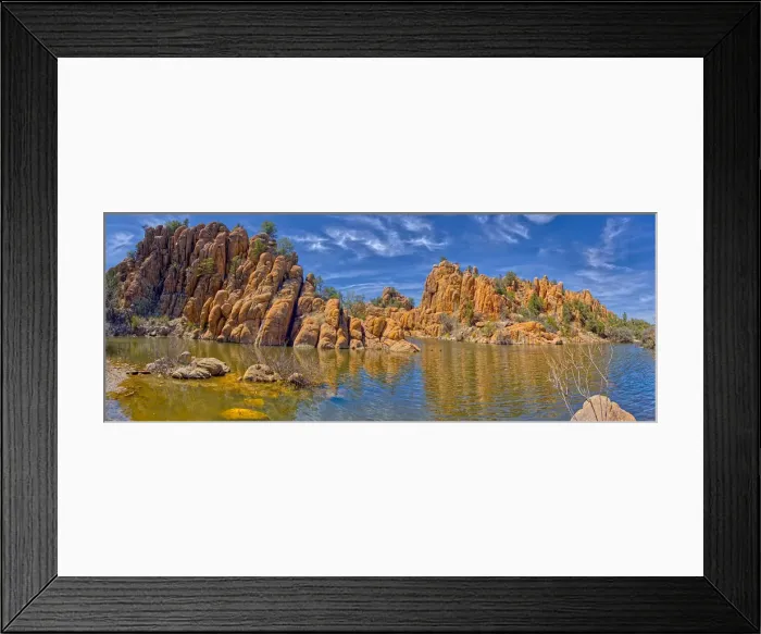 Framed Print : Panorama of a lagoon along the East Lake Shore Trail at Watson Lake in Prescott, Arizona Framed Print : Panorama of a lagoon along the East Lake Shore Trail at Watson Lake in Prescott, Arizona