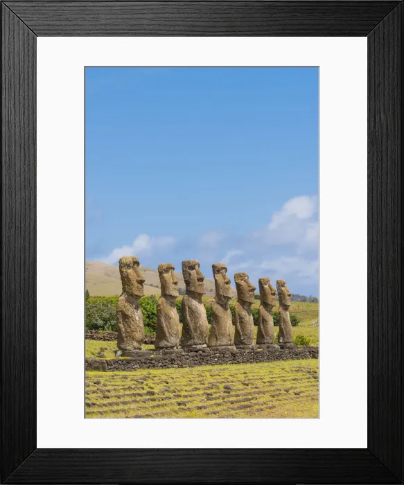 Framed Print : Moai heads of Easter Island, Rapa Nui National Park, UNESCO World Heritage Site Framed Print : Moai heads of Easter Island, Rapa Nui National Park, UNESCO World Heritage Site