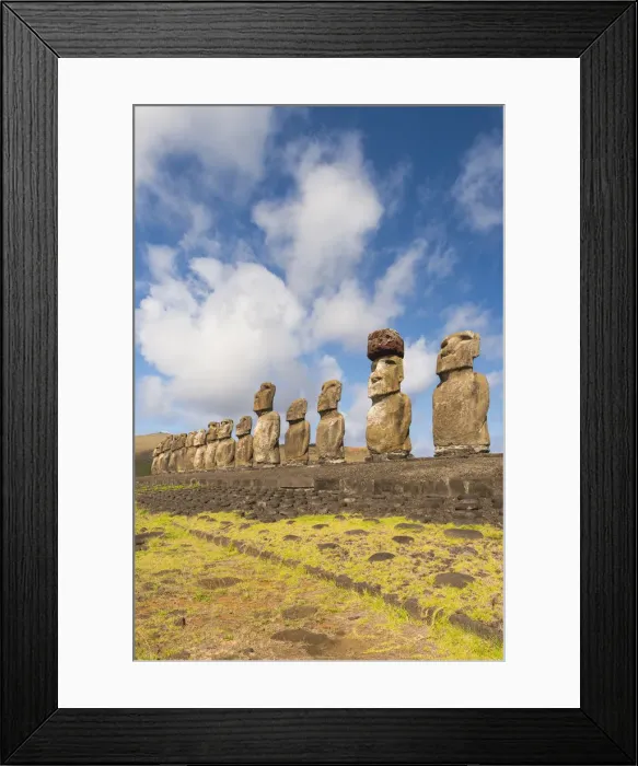 Framed Print : Moai heads of Easter Island, Rapa Nui National Park, UNESCO World Heritage Site Framed Print : Moai heads of Easter Island, Rapa Nui National Park, UNESCO World Heritage Site