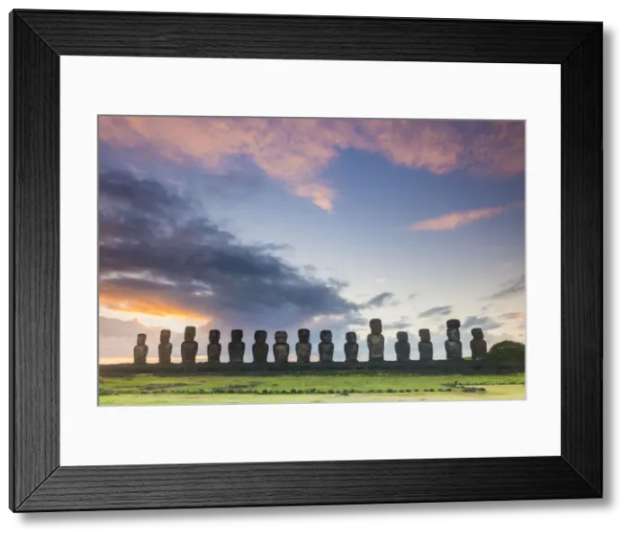 Framed Print : Moai heads of Easter Island, Rapa Nui National Park, UNESCO World Heritage Site Framed Print : Moai heads of Easter Island, Rapa Nui National Park, UNESCO World Heritage Site
