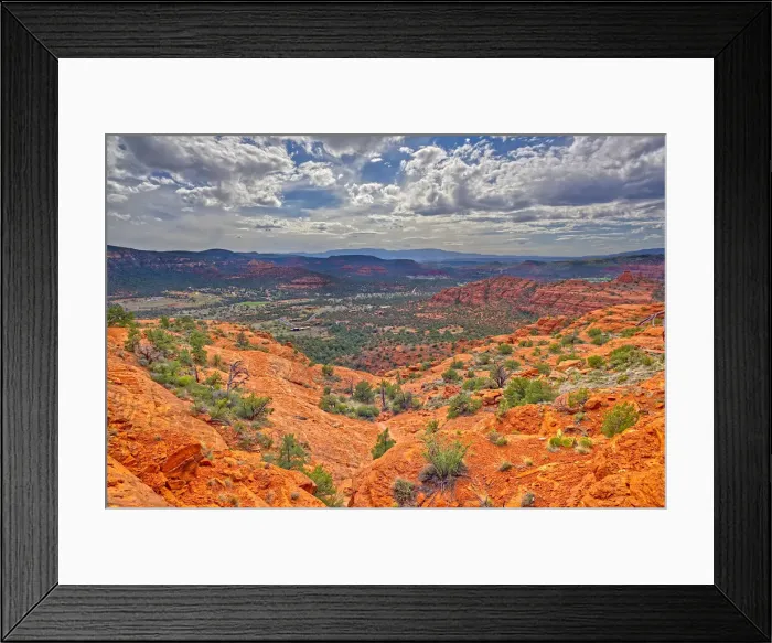 Framed Print : A view of western Sedona from a cliff on the south side of Cathedral Rock, Sedona Framed Print : A view of western Sedona from a cliff on the south side of Cathedral Rock, Sedona