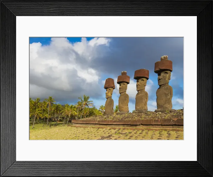 Framed Print : Moai heads of Easter Island, Rapa Nui National Park, UNESCO World Heritage Site Framed Print : Moai heads of Easter Island, Rapa Nui National Park, UNESCO World Heritage Site