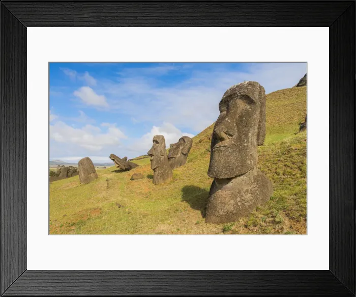 Framed Print : Moai heads of Easter Island, Rapa Nui National Park, UNESCO World Heritage Site Framed Print : Moai heads of Easter Island, Rapa Nui National Park, UNESCO World Heritage Site