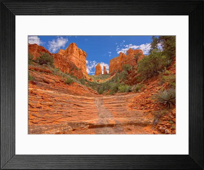 Framed Print : Cathedral Rock in Sedona viewed from a hidden trail on the west side of the rock Framed Print : Cathedral Rock in Sedona viewed from a hidden trail on the west side of the rock