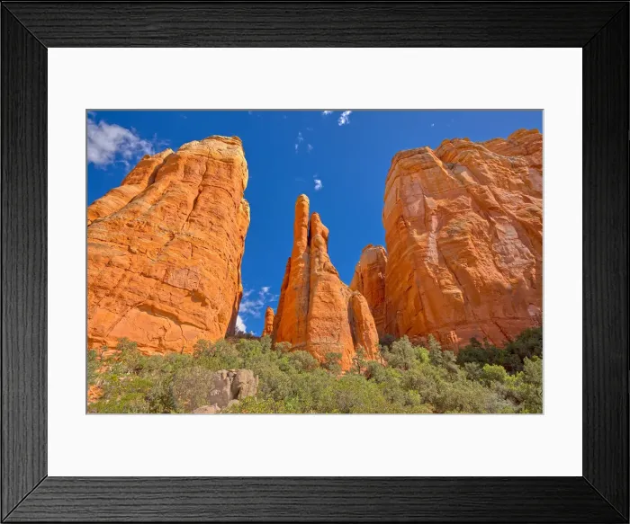Framed Print : The Central Spires of Cathedral Rock viewed from the west side of the formation, Sedona