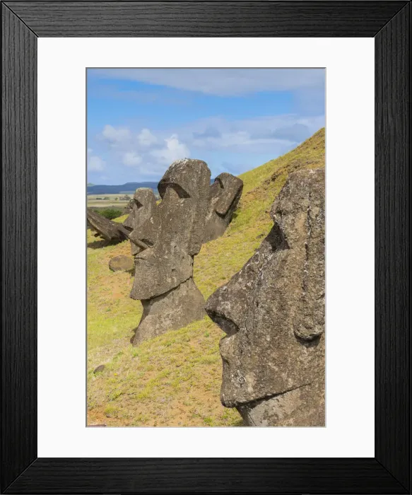 Framed Print : Moai heads of Easter Island, Rapa Nui National Park, UNESCO World Heritage Site Framed Print : Moai heads of Easter Island, Rapa Nui National Park, UNESCO World Heritage Site