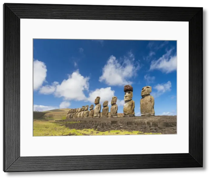 Framed Print : Moai heads of Easter Island, Rapa Nui National Park, UNESCO World Heritage Site Framed Print : Moai heads of Easter Island, Rapa Nui National Park, UNESCO World Heritage Site