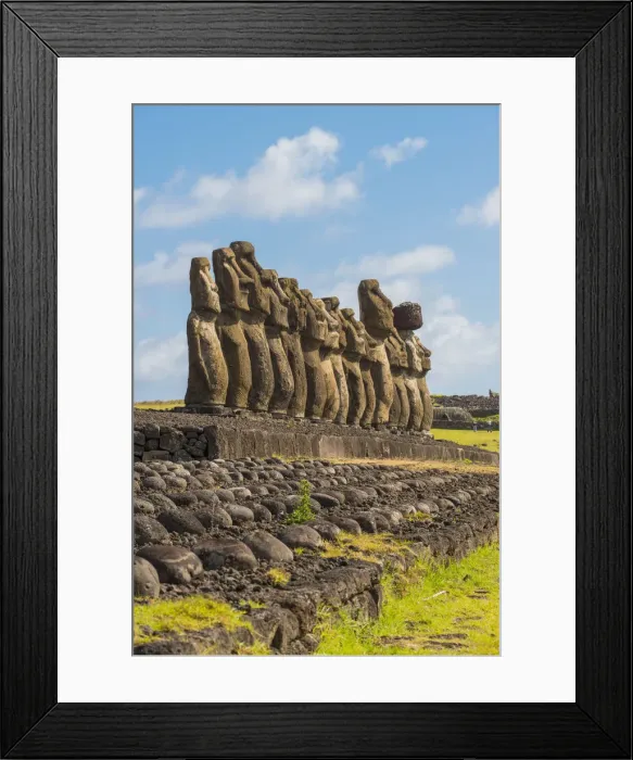 Framed Print : Moai heads of Easter Island, Rapa Nui National Park, UNESCO World Heritage Site Framed Print : Moai heads of Easter Island, Rapa Nui National Park, UNESCO World Heritage Site