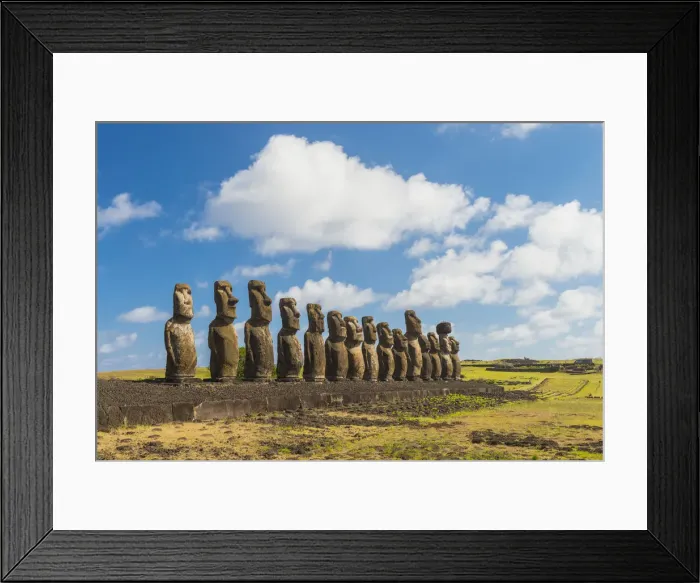 Framed Print : Moai heads of Easter Island, Rapa Nui National Park, UNESCO World Heritage Site Framed Print : Moai heads of Easter Island, Rapa Nui National Park, UNESCO World Heritage Site