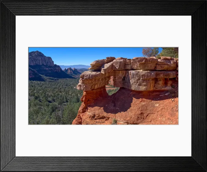 Framed Print : Close up of the Merry Go Round Arch east of Mitten Ridge in Sedona, Arizona, United