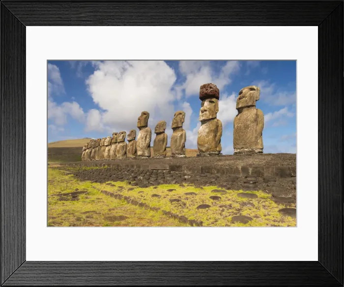 Framed Print : Moai heads of Easter Island, Rapa Nui National Park, UNESCO World Heritage Site Framed Print : Moai heads of Easter Island, Rapa Nui National Park, UNESCO World Heritage Site