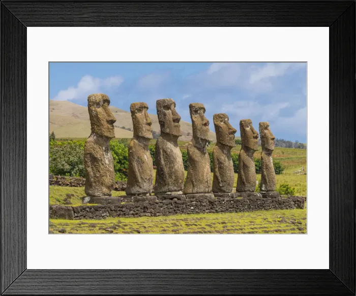 Framed Print : Moai heads of Easter Island, Rapa Nui National Park, UNESCO World Heritage Site Framed Print : Moai heads of Easter Island, Rapa Nui National Park, UNESCO World Heritage Site