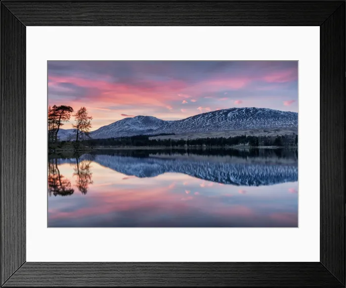Framed Print : Winter sunset over The Black Mount and Loch Tulla, Argyll and Bute, Scotland, United Framed Print : Winter sunset over The Black Mount and Loch Tulla, Argyll and Bute, Scotland, United