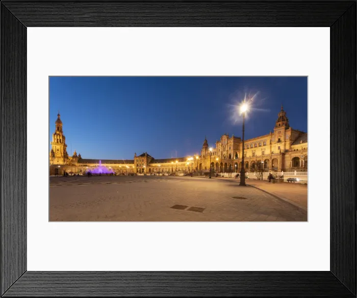 Framed Print : Long exposure of the Plaza de Espana in Parque de Maria Luisa at sunset, Seville Framed Print : Long exposure of the Plaza de Espana in Parque de Maria Luisa at sunset, Seville