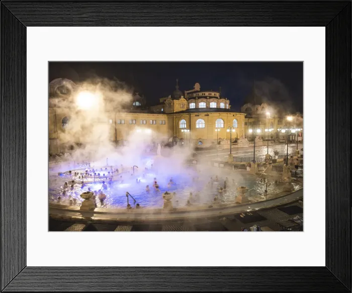 Framed Print : Szechenyi Thermal Baths at night, Budapest, Hungary, Europe Framed Print : Szechenyi Thermal Baths at night, Budapest, Hungary, Europe