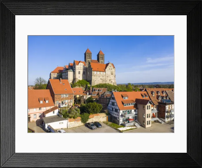 Framed Print : Aerial of the town of Quedlinburg, UNESCO World Heritage Site, Saxony-Anhalt, Germany Framed Print : Aerial of the town of Quedlinburg, UNESCO World Heritage Site, Saxony-Anhalt, Germany