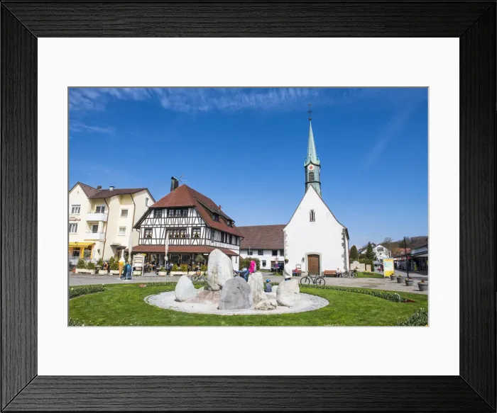 Framed Print : Little church in Unteruhldingen on Lake Constance, Germany, Europe Framed Print : Little church in Unteruhldingen on Lake Constance, Germany, Europe