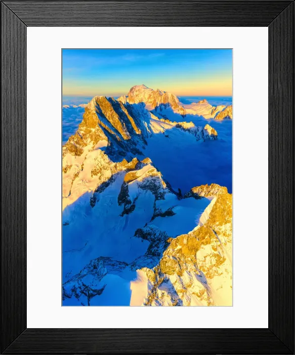 Framed Print : Aerial view of Grandes Jorasses, Petites Jorasses, Aiguille De Leschaux and Mont Blanc Framed Print : Aerial view of Grandes Jorasses, Petites Jorasses, Aiguille De Leschaux and Mont Blanc