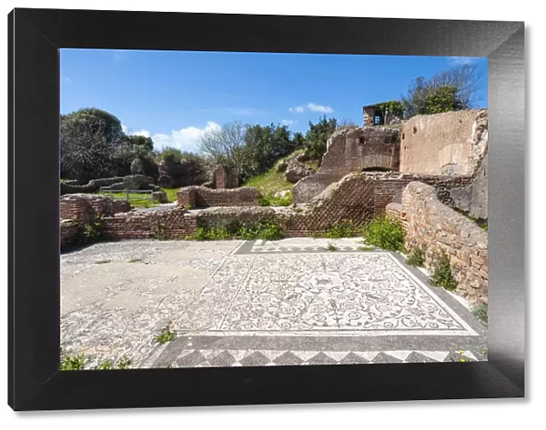 Mosaic of Medusa, Block of Bacchus and Arianna, Ostia Antica archaeological site, Ostia