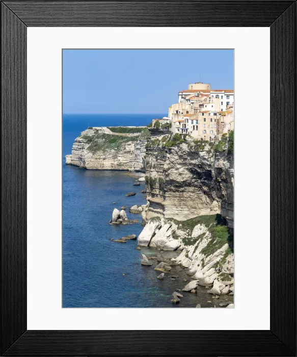 Framed Print : The Citadel and old town of Bonifacio perched on rugged cliffs, Bonifacio, Corsica Framed Print : The Citadel and old town of Bonifacio perched on rugged cliffs, Bonifacio, Corsica