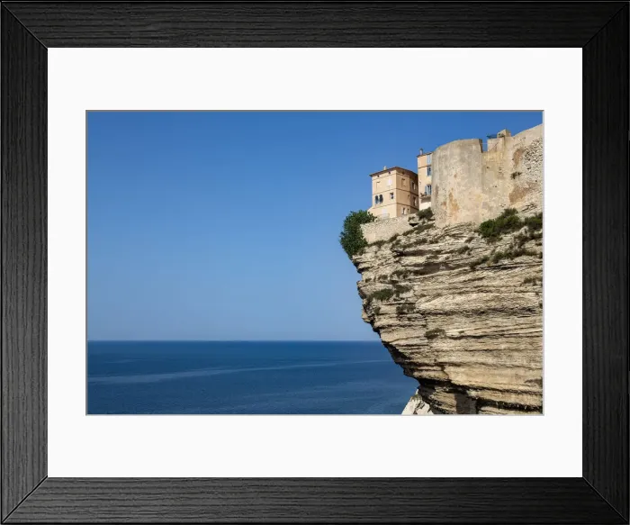 Framed Print : The Citadel and old town of Bonifacio perched on rugged cliffs, Bonifacio, Corsica